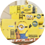 Amazon Minions: post a picture of yourself and your box with #minionboxes, and win!